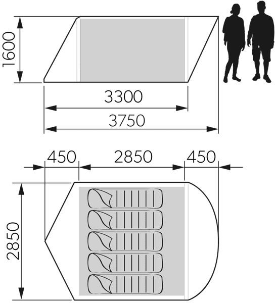 Reunion FTG 5X5 REDUX puhallettava teltta, harmaa, view: 3