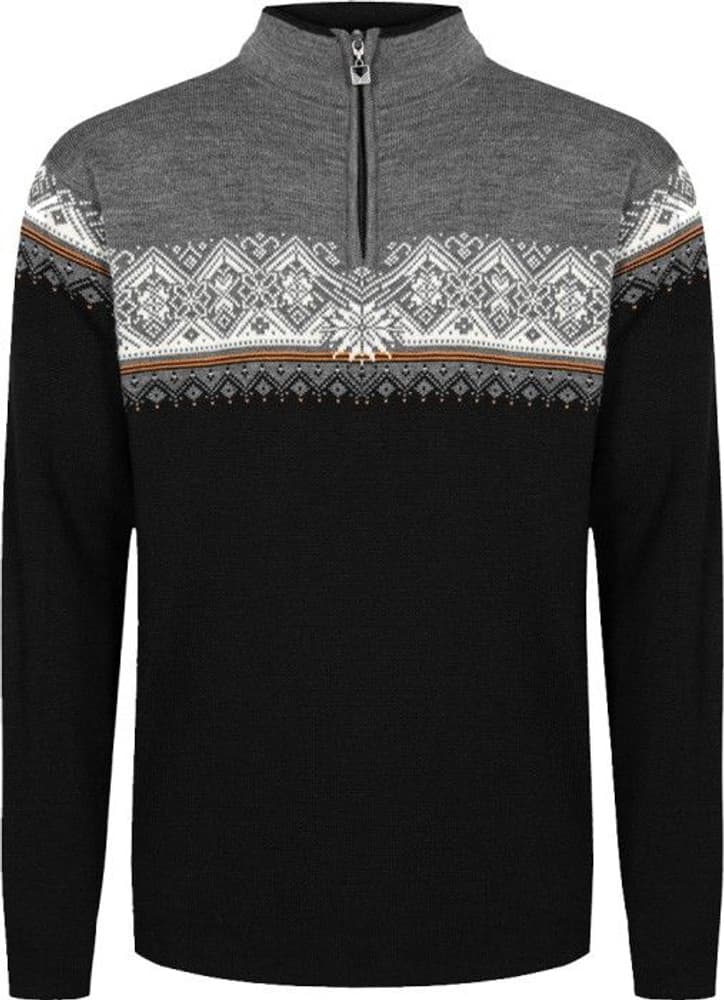 Moritz Sweater merinovillapaita, Black/Orangepeel/Offwhite, view: 0