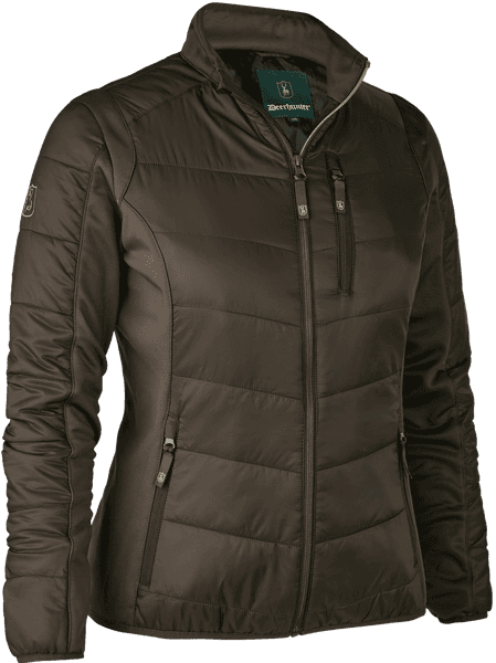 Lady Heat Padded Jacket naisten topattu lämpötakki, ruskea, view: 0
