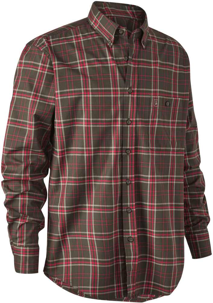 Eli Shirt kauluspaita, vihreä/punainen, view: 0
