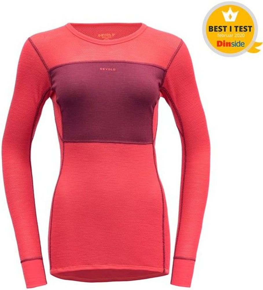 Wool Mesh naisten merinokerrastopaita, Beetroot/Poppy, view: 0