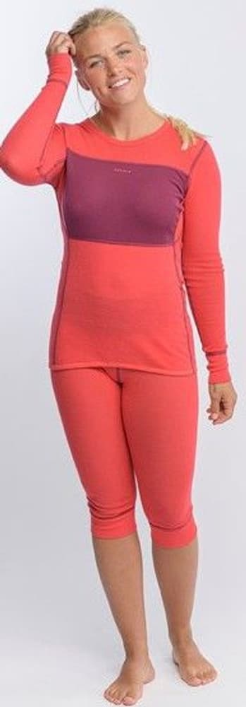 Wool Mesh naisten merinokerrastopaita, Beetroot/Poppy, view: 1