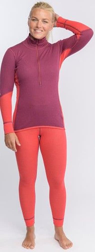 Wool Mesh naisten zip on/off -kerrastohousut, Beetroot/Poppy, view: 2