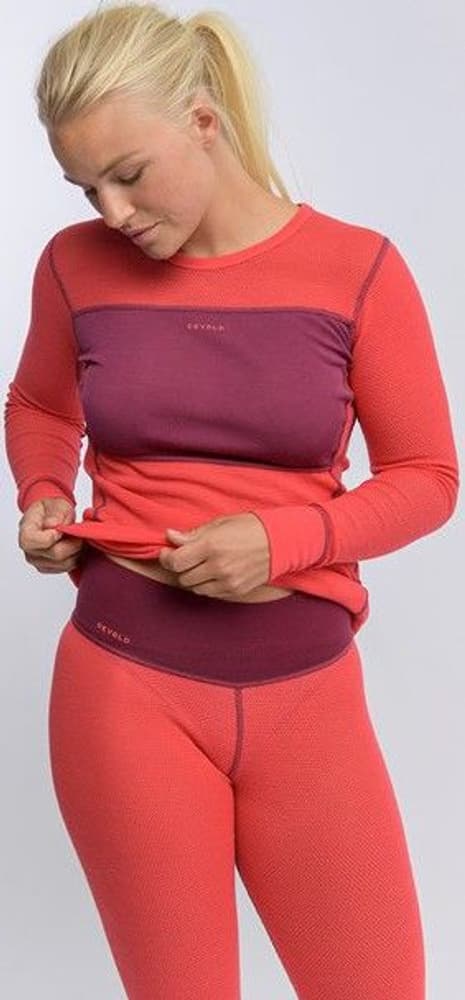 Wool Mesh naisten zip on/off -kerrastohousut, Beetroot/Poppy, view: 1