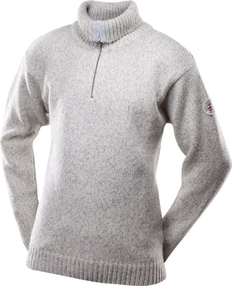Nansen Sweater Zip Neck Grey Melange, view: 1