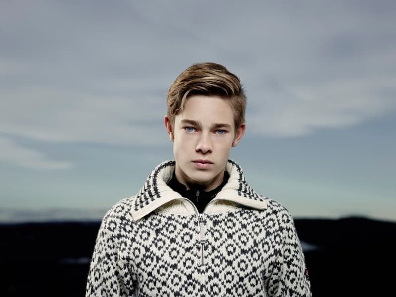 Svalbard Sweater Zip Neck Off Off White/Anthracite, view: 4