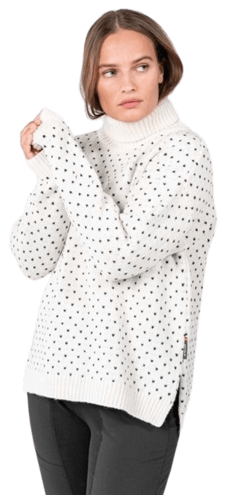 Sörisen Wool High Neck naisten villapaita, Off White/Ink, view: 1