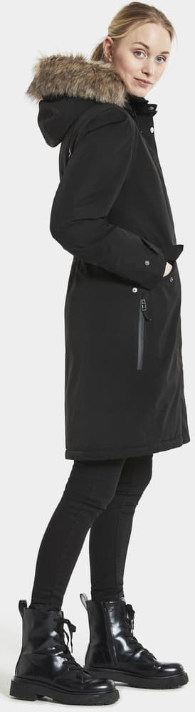 Erika Parka 3 naisten topattu parkatakki, musta, view: 3