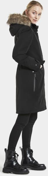 Erika Parka 3 naisten topattu parkatakki, musta, view: 3