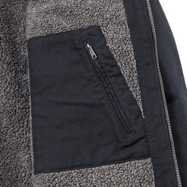 Washed Duck Sherpa Lined Jacket takki, Black, view: 5