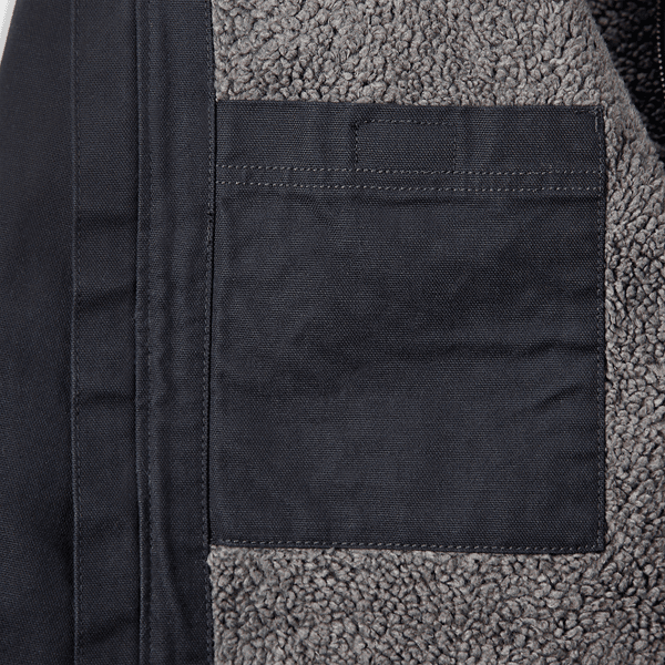 Washed Duck Sherpa Lined Jacket takki, Black, view: 4