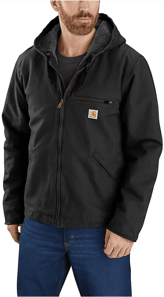 Washed Duck Sherpa Lined Jacket takki, Black, view: 2