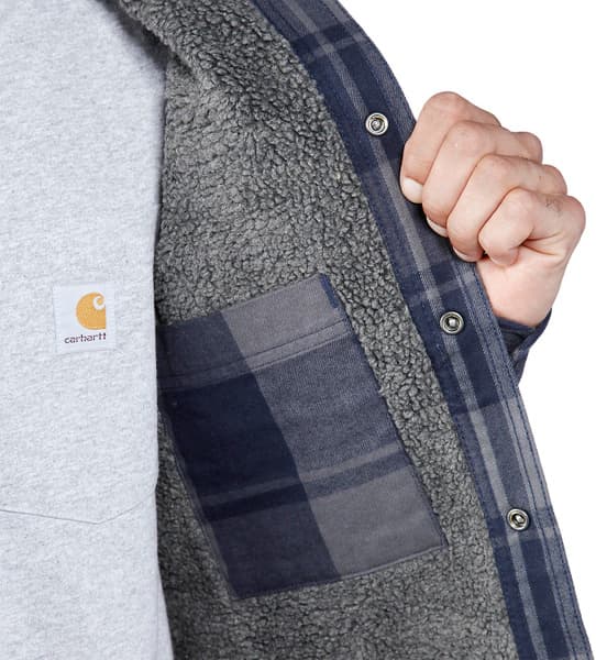 Flannel Sherpa Lined Shirt Jacket flanellipaita, sininen, view: 5