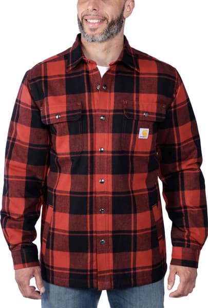 Flannel Sherpa-Lined Shirt Jacket flanellipaita, punainen, view: 4