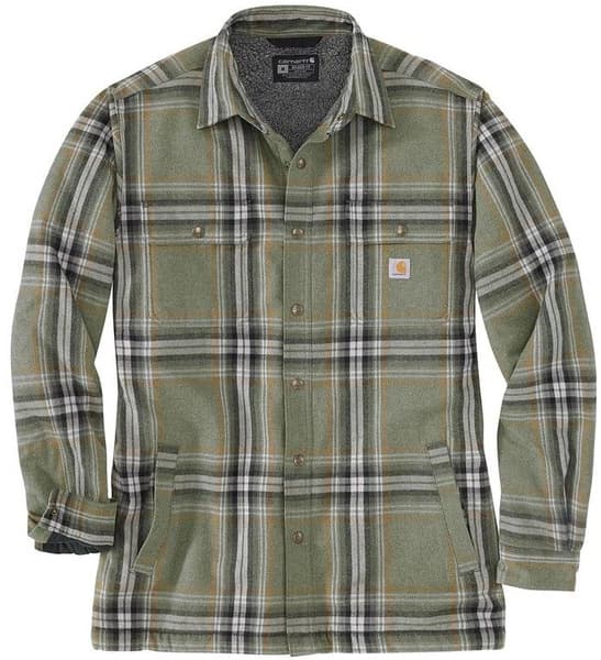 Flannel Sherpa Lined Shirt Jacket flanellitakki, Basil, view: 0