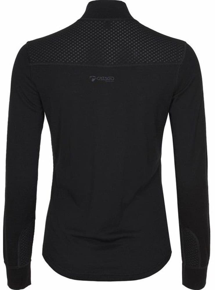 Madeleine Long Sleeve Halfzip naisten aluskerrastopaita, musta, view: 1