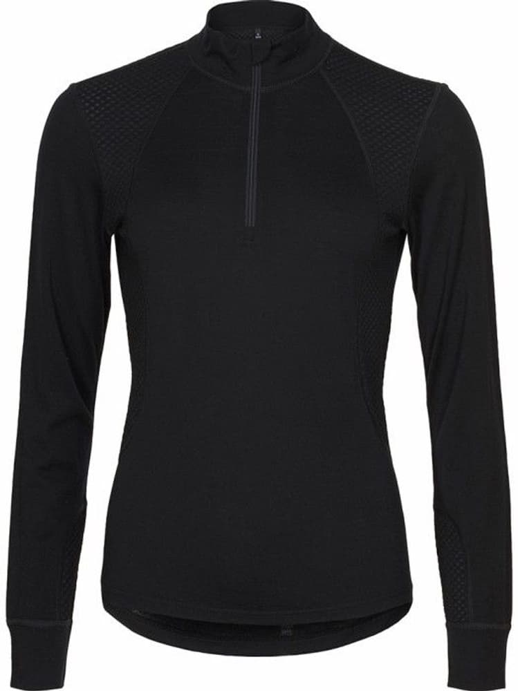 Madeleine Long Sleeve Halfzip naisten aluskerrastopaita, musta, view: 0