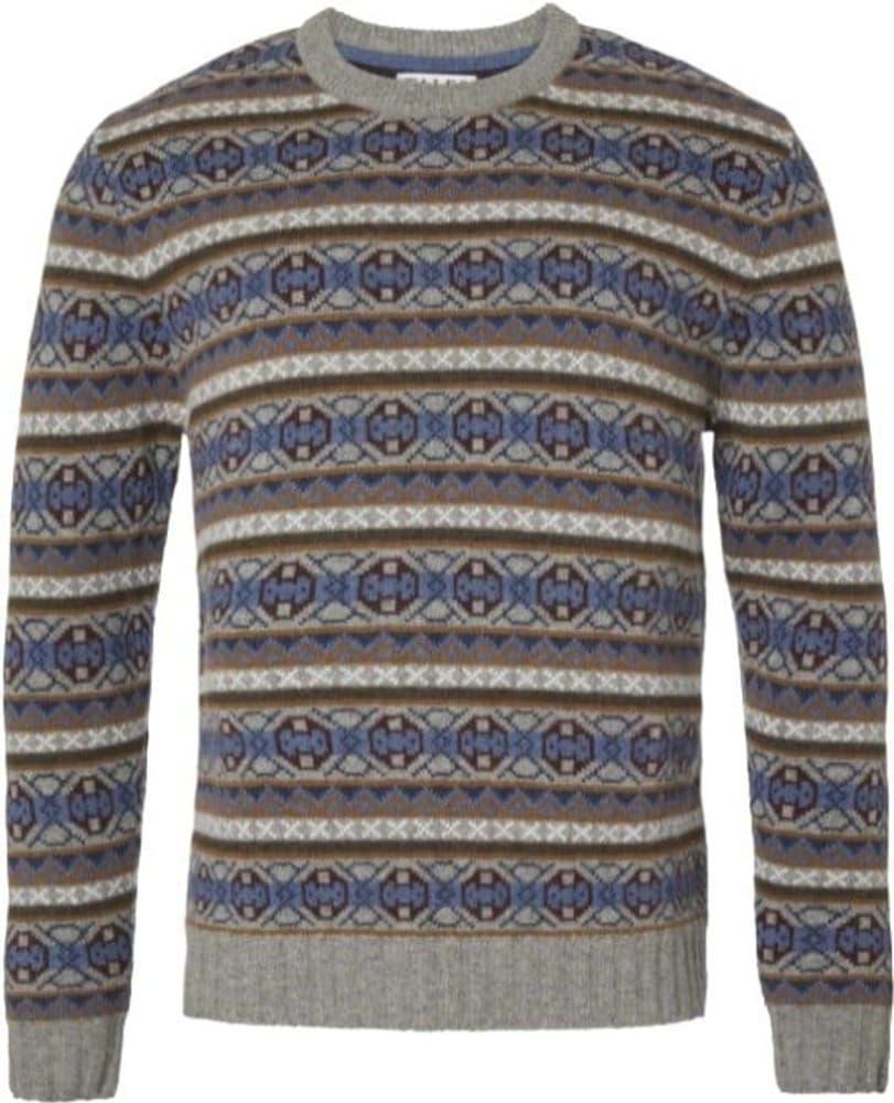 Moss Wool Sweater miesten neulepaita, Stone Grey Jaquard, view: 0