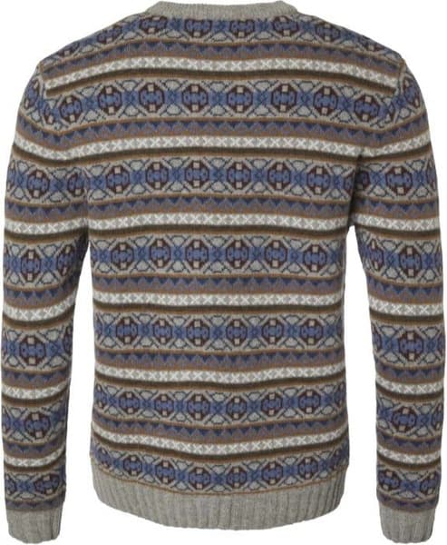 Moss Wool Sweater miesten neulepaita, Stone Grey Jaquard, view: 1