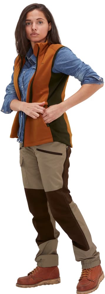 Lenzie Fleece Vest Naisten Orange/Brown, view: 1