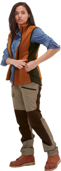Lenzie Fleece Vest Naisten Orange/Brown, view: 1
