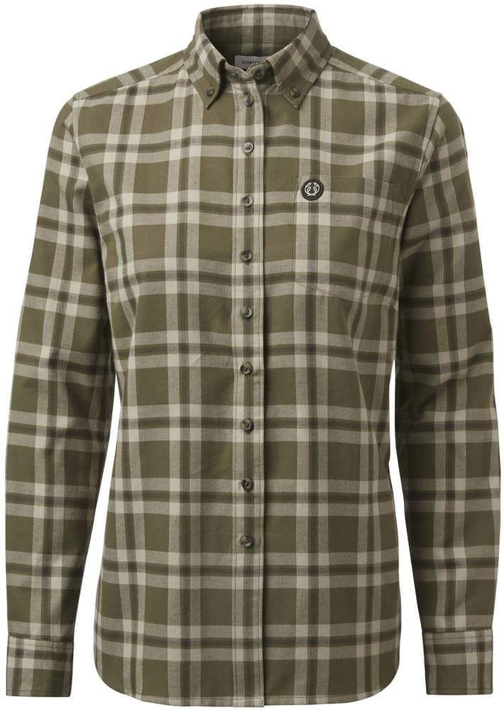 Teal Light Flannel Shirt naisten flanellipaita, Olive Green Checked, view: 0