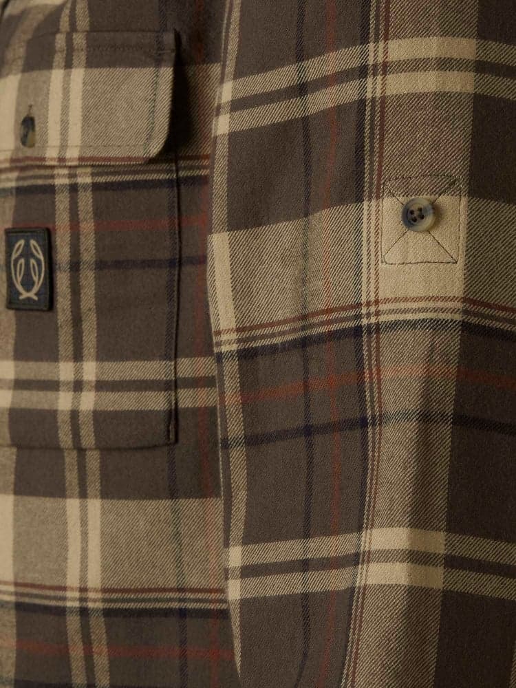 Heron Flannel Shirt paita, Soil Brown Checked, view: 4