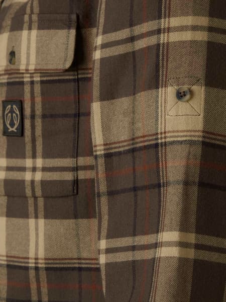 Heron Flannel Shirt paita, Soil Brown Checked, view: 4