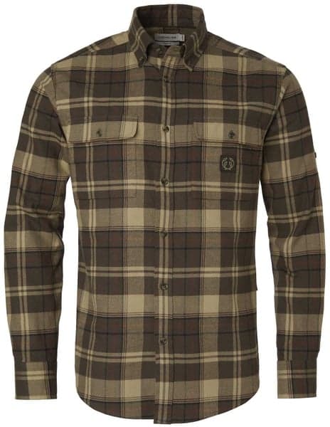 Heron Flannel Shirt paita, Soil Brown Checked, view: 0
