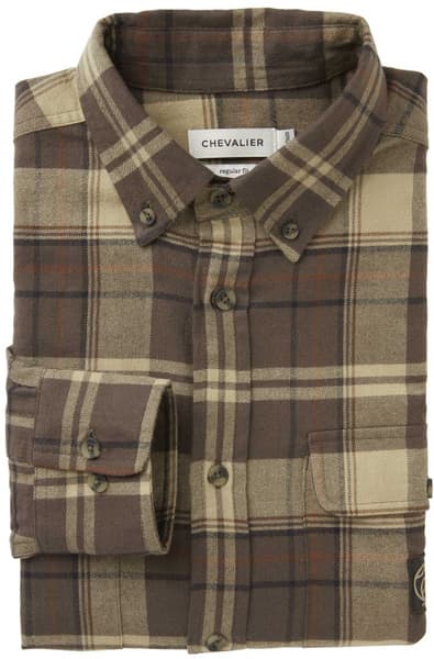 Heron Flannel Shirt paita, Soil Brown Checked, view: 1