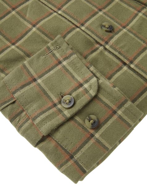 Heron Flannel Shirt paita, Field Green Checked, view: 3