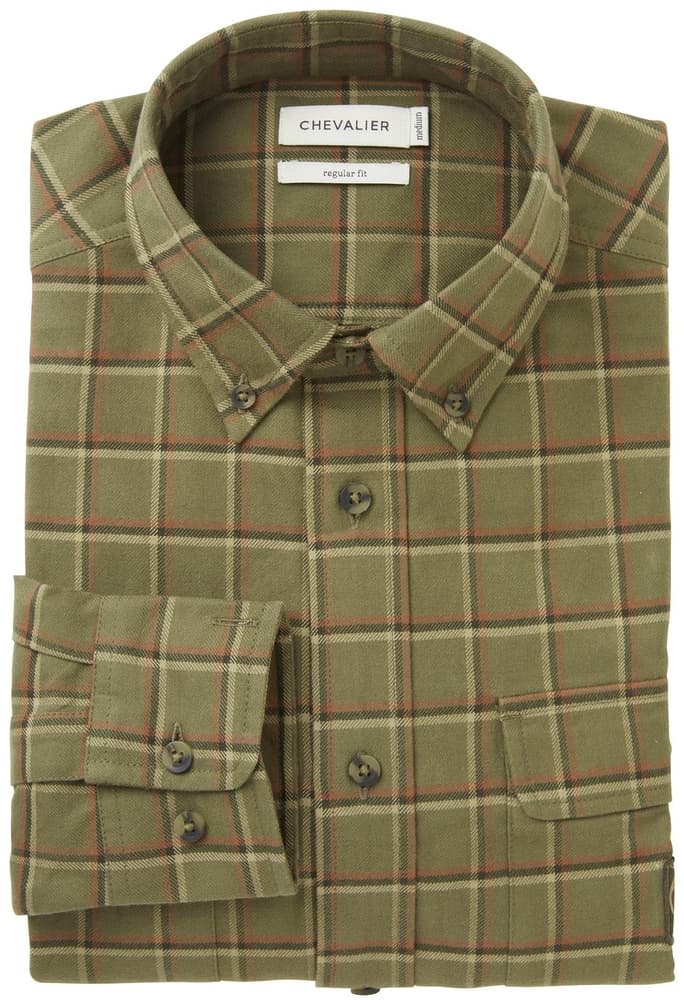 Heron Flannel Shirt paita, Field Green Checked, view: 1