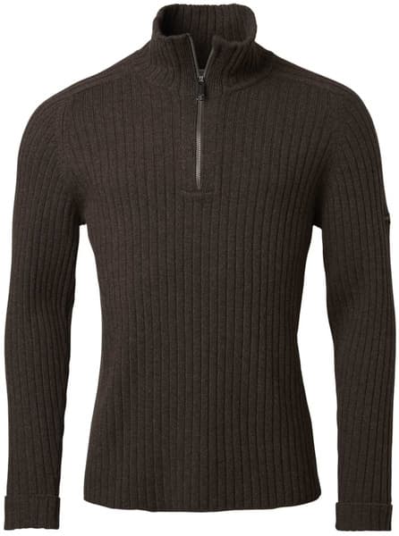 Antony Half Zip Wool Pullover neulepaita, Antler Brown, view: 0