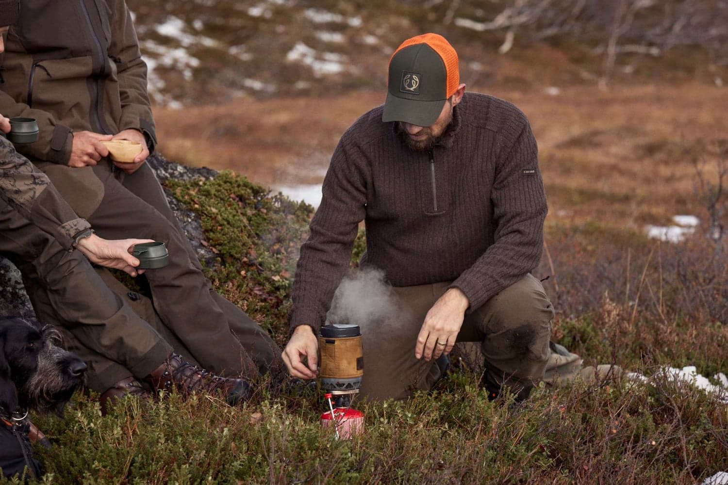 Antony Half Zip Wool Pullover neulepaita, Antler Brown, view: 3