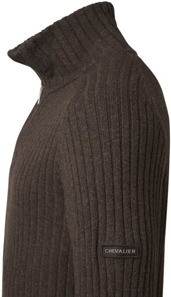 Antony Half Zip Wool Pullover neulepaita, Antler Brown, view: 2