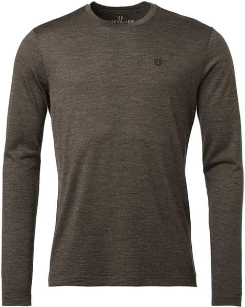 Coley Longsleeve Wool T-shirt paita, Leather Brown, view: 0