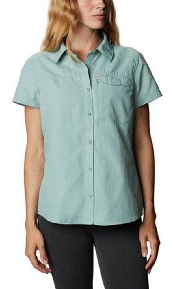 W's Silver Ridge 2.0 Short Sleeve kauluspaita, sinivihreä, view: 0