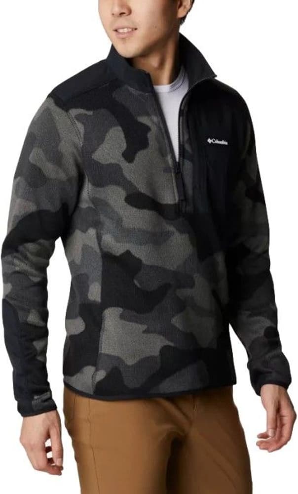Sweater Weather Printed Half Zip fleecepusero, Black Mod Camo, view: 3