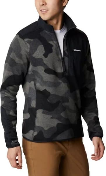 Sweater Weather Printed Half Zip fleecepusero, Black Mod Camo, view: 3