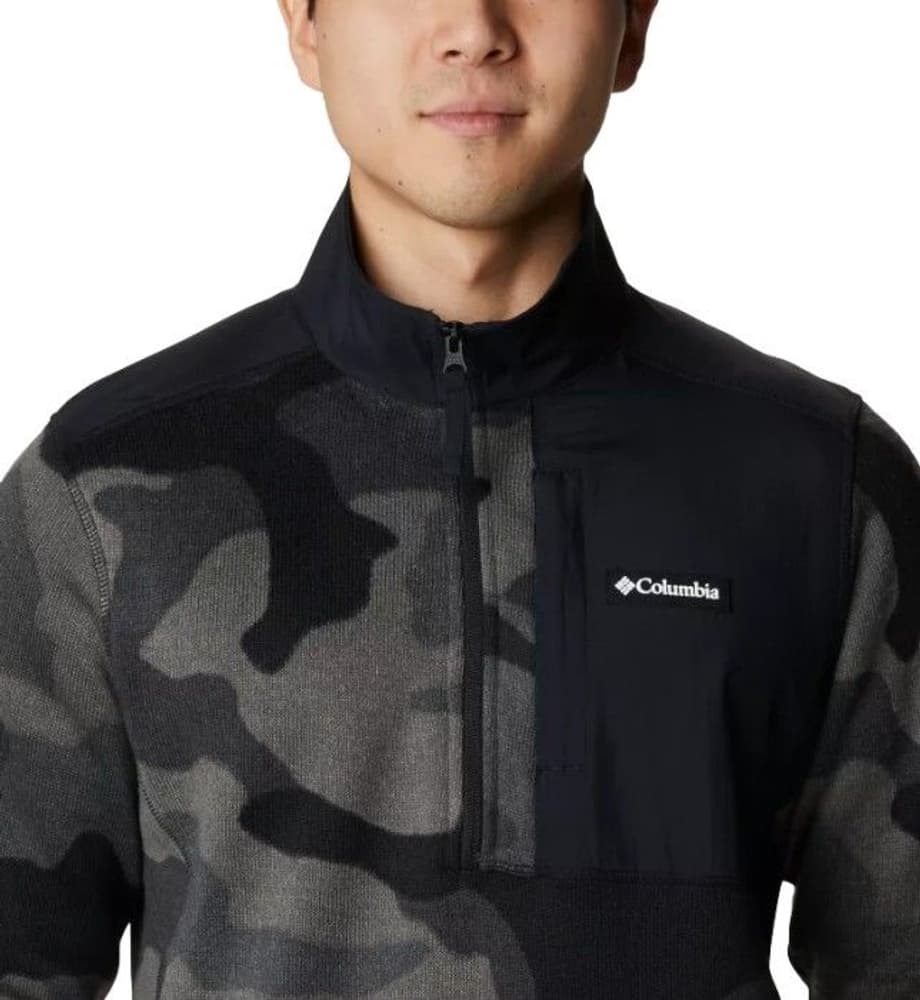Sweater Weather Printed Half Zip fleecepusero, Black Mod Camo, view: 4