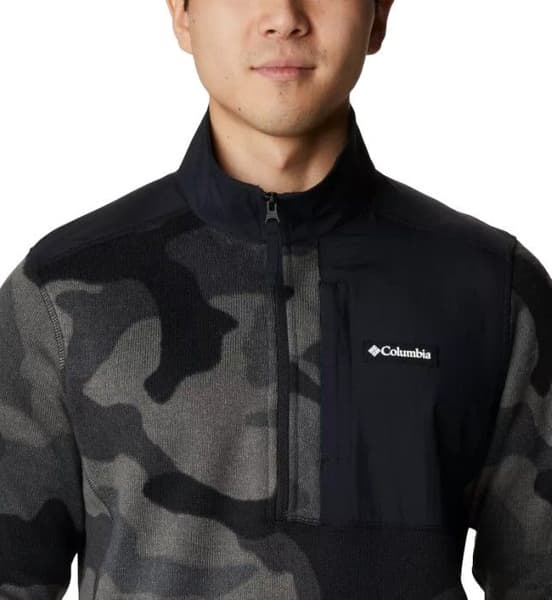 Sweater Weather Printed Half Zip fleecepusero, Black Mod Camo, view: 4