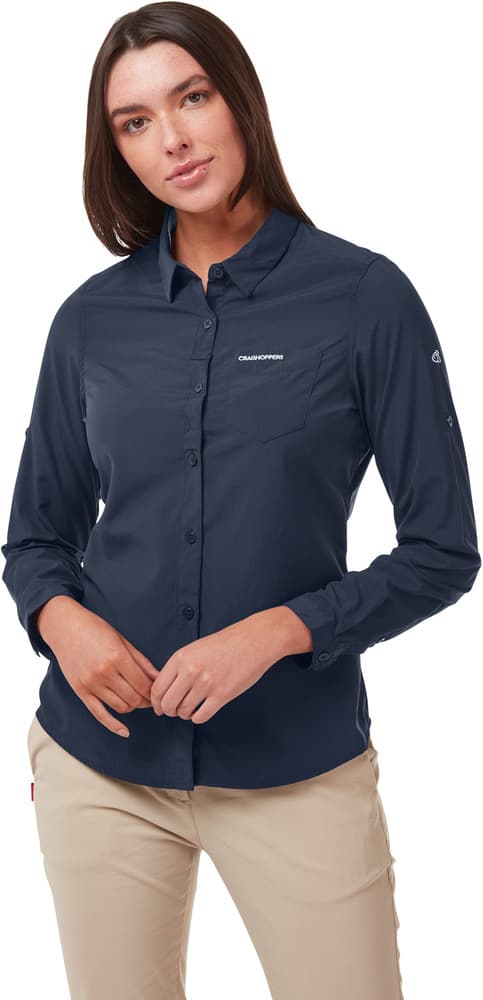 NosiLife Bardo Longsleeve Shirt naisten paita, tummansininen, view: 1