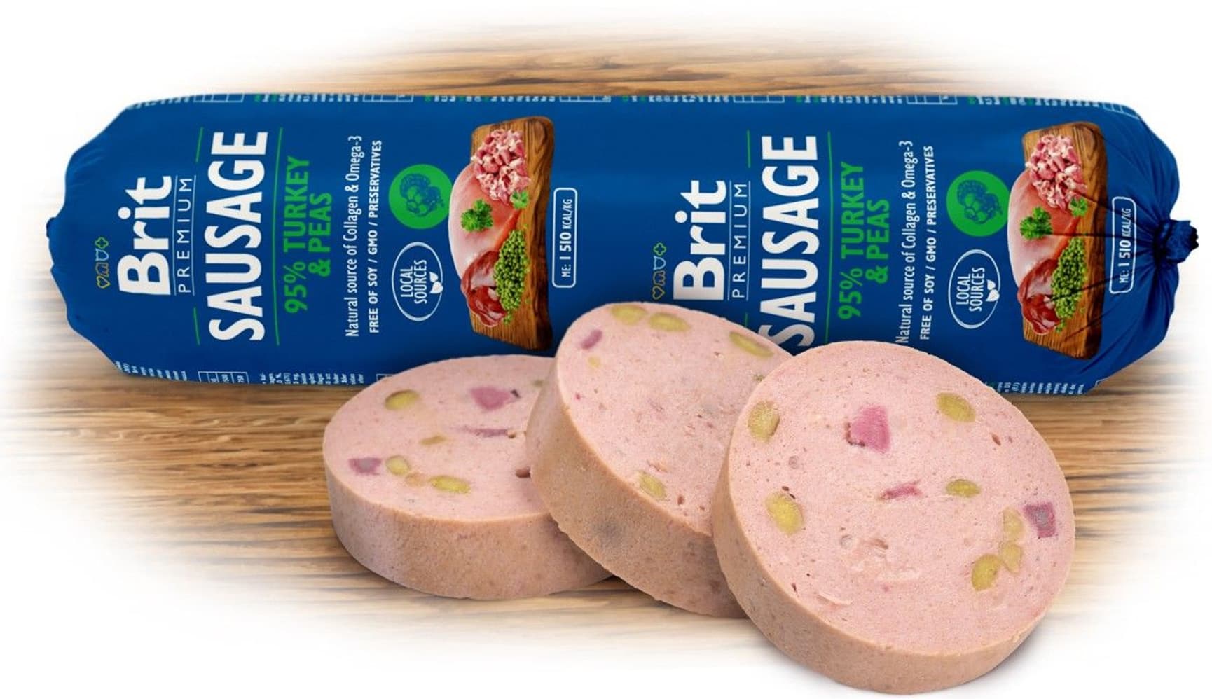 Brit Koiranmakkara Turkey & Peas 800 g, view: 1