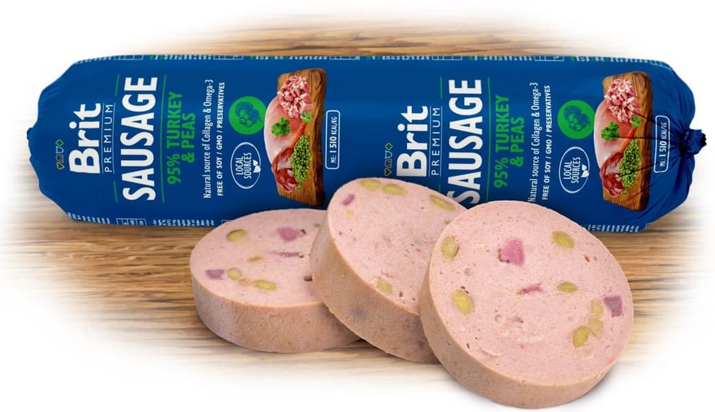 Brit Koiranmakkara Turkey & Peas 800 g, view: 1