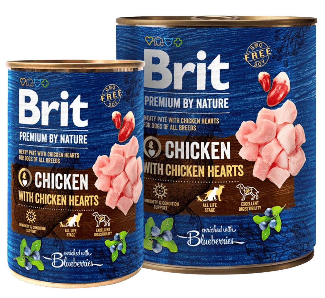 Brit Premium by Nature Chicken with Hearts märkäruoka, 400g, view: 0