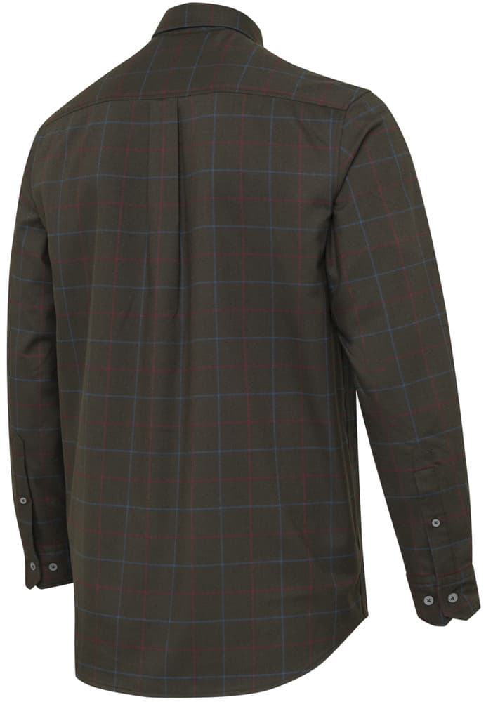Jargo Stretch Shirt paita, Bark & Burgundy Check, view: 1