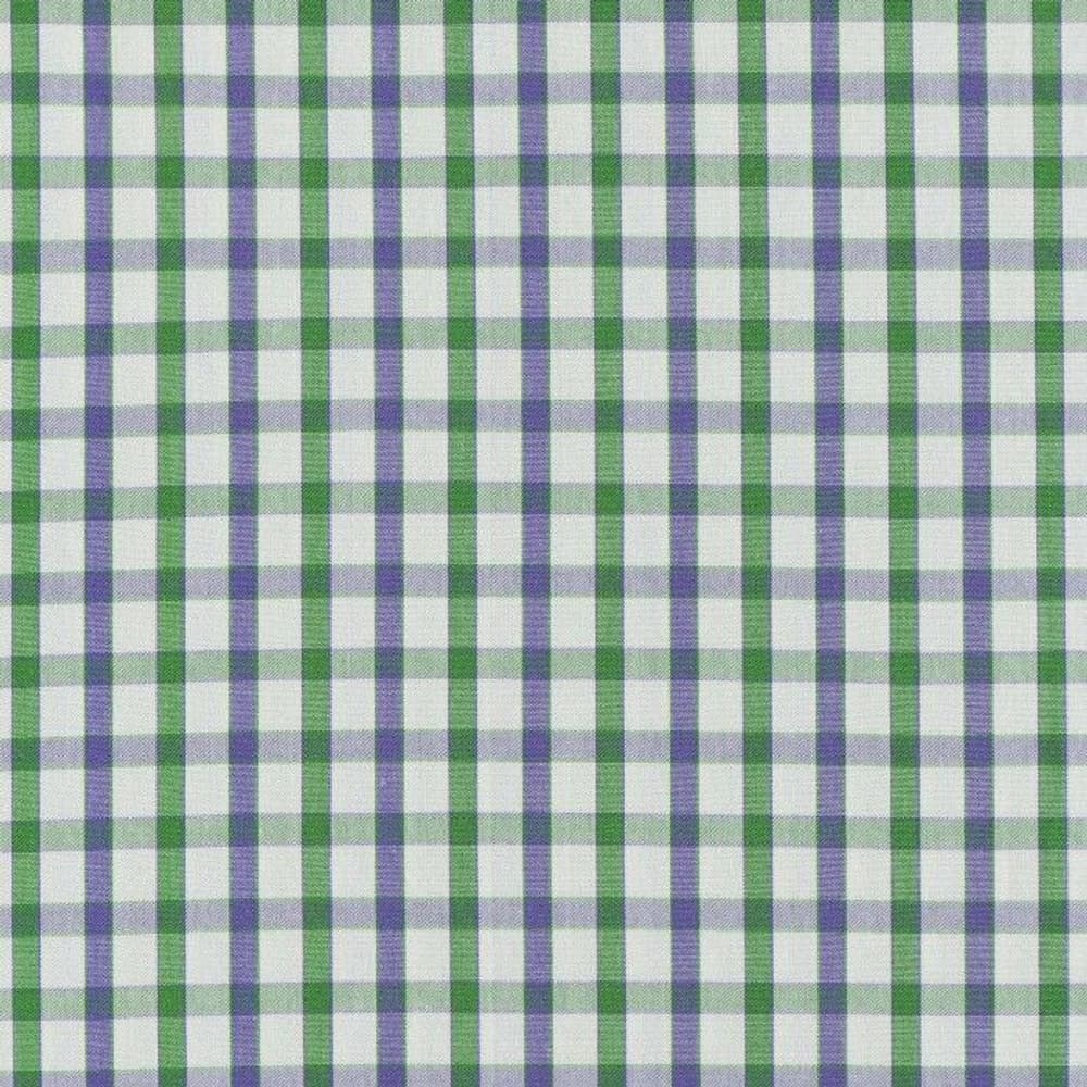 Wood Plain Collar Shirt Green & Purple Check, view: 2