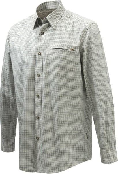 Wood Plain Collar Shirt Green & Haselnut Check, view: 0