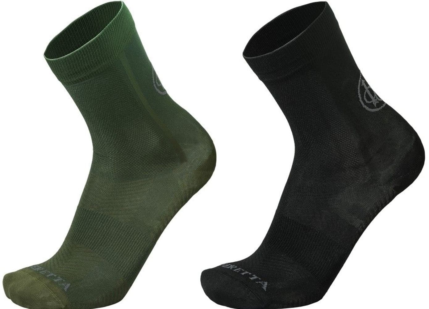 lyhytvartiset ampumasukat, 2 pr, musta/vihreä, view: 0