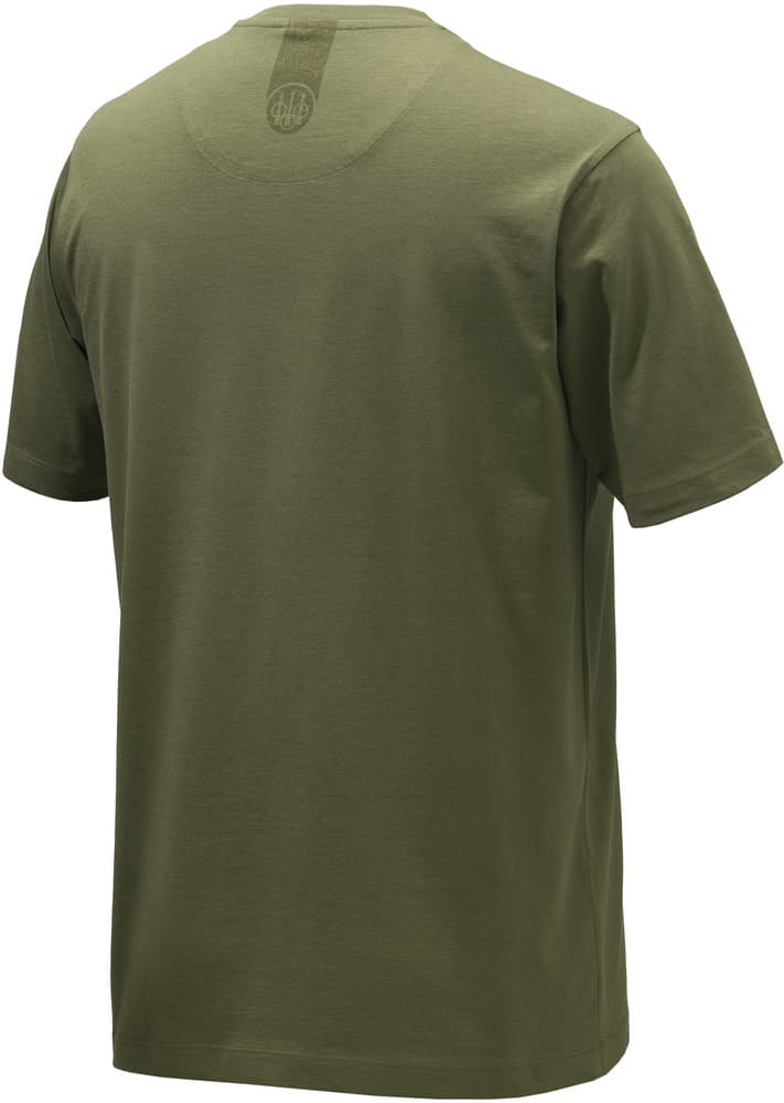 Pine Shoulder T-shirt puuvillainen t-paita, Dark Olive, view: 1